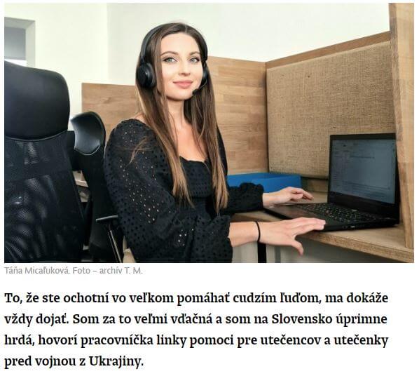 Táňa Micaľuková z linky pomoci pre Ukrajincov: Zažili šikanu, zľahčovanie znásilnenia aj odmietanie lekárskej pomoci